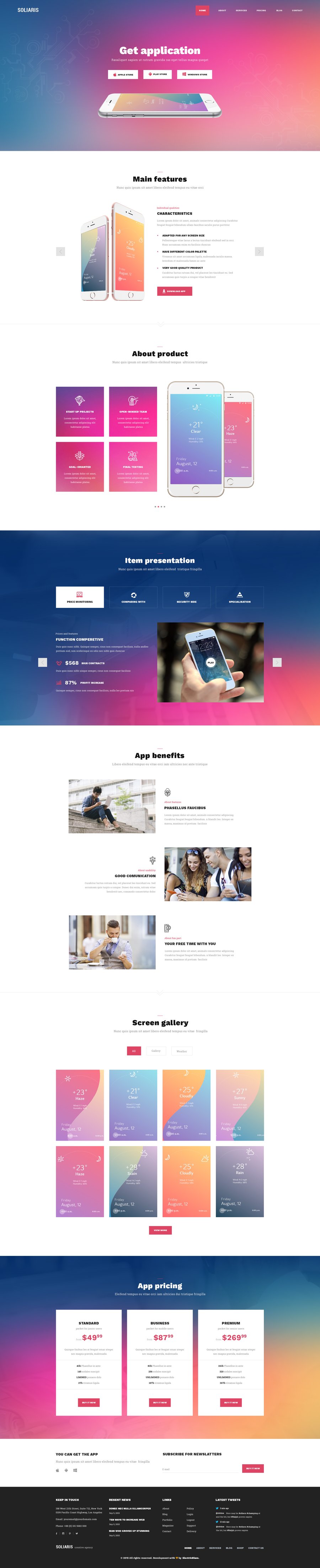 Soliaris - 18 One Page Bootstrap Templates - 2